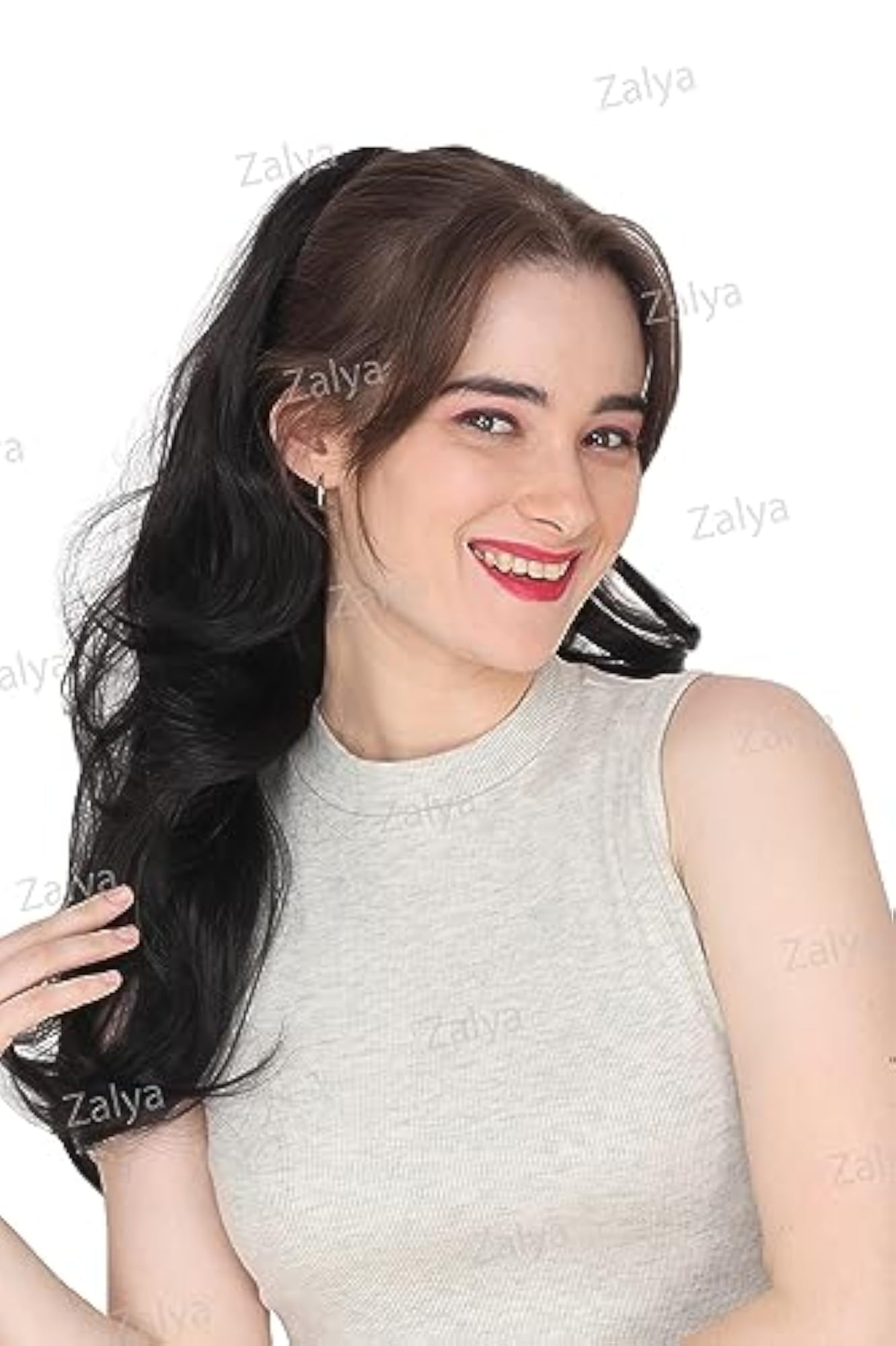 Plastic Clutcher Curly Ponytail Hair Extension Wig for Women