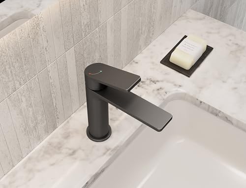 Bristan Frammento Eco Start Basin Mixer with Clicker Waste Gun Metal Grey - Image 4