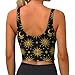 Cozy for Sun Moon Star Gold Black Sports Bra for Women Girls, U-Shaped Back Tops Padded Control Shapewear Sportswear for Gym Running