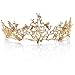 Produktbild Unicra Hochzeit Kronen Tiaras Kostüm Strass Gold Blume Königin Krone Braut für Damen Mädchen