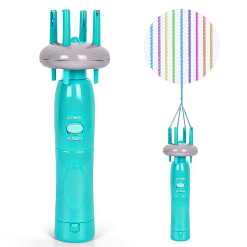 VIBERAY Cord Maker Fringe Twister Tool, Needlepoint Cording Handheld Tassel Maker Tool for Fast DIY Crafts & Home Decor, Craft Yarn Making Twister for Beginners and Knitting Enthusiast (Green)