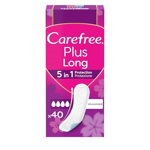 Carefree Slipeinlagen Plus Long ohne Parfüm extra langer Damen-Slip mit 5in1-Schutz für 8 h trockenes Gefühl ultradünne Damenbinden ohne Duft für den täglichen Gebrauch 40 Slipeinlagen