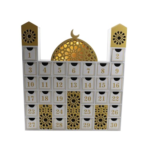 Calendrier de l'Avent en bois LED pour décoration de table festive