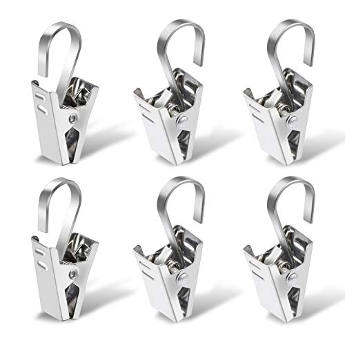 Clips de Cortina, Sopito 100pcs Clips de Cortina de Metal pequeños con Ganchos para decoración de Ventanas del hogar Fotos Exhibiciones de Arte y artesanía, Plata