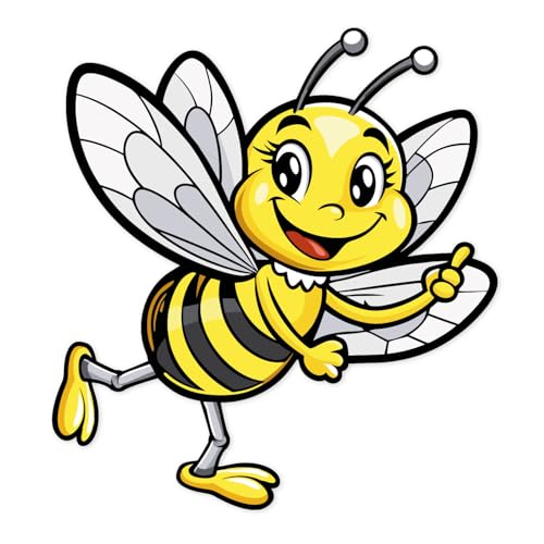 iSecur autocollant abeille souriante I 10 cm I sticker résistant aux intempéries et aux UV I kfz801