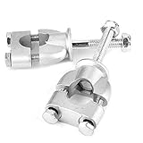 Passend für 7/8 Motorrad-Lenkerklemmen, robuste Motorrad-Lenker-Halterung, 22 mm Lenkerhalterung aus Aluminiumlegierung, 1 Paar für 22 mm Motorrad-Lenker (Silber)