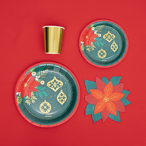 Horeca Collection Vajilla Tradicional Navidad, Flor de Pascua y Acebo (Kit 6 Personas)