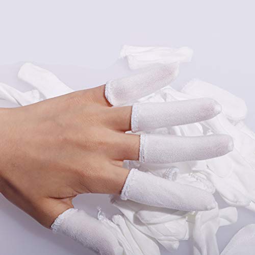 DOITOOL Branco Dedeiras Algodão Guardas Dedo Polegar Da Mão Dedos Mangas Protector Respirável Absorv