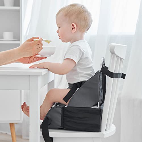 PandaEar Sitzerhöhung Stuhl Kind Hochstuhl Sitz Klappbar Baby Essen Stuhl Tischsitz Sitzkissen mit Einstellbaren Gurten für Outdoor Camping