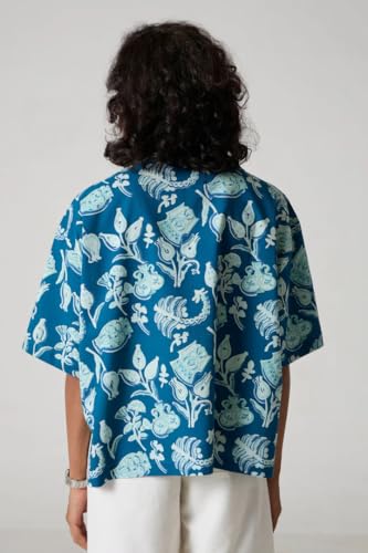 Image of Leriya Fashion Women's Floral Print Summer Shirt| Short Sleeve Button Down Casual Blouse| Lightweight Beach Vacation Top for Women