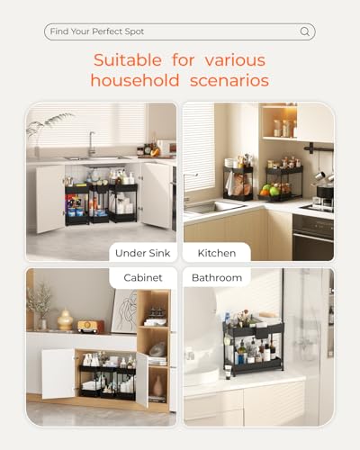 Sevenblue 3-Pack 2-Tier Under Sink Organizers with Sliding Drawers - Image 4