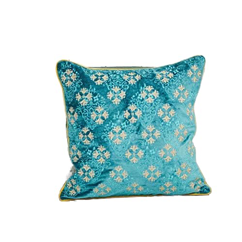 Coussin bleu floral 40x40 multicolore Rideau-Act-590 maison