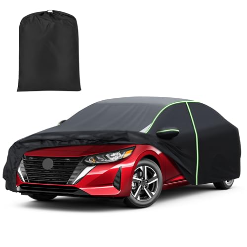 Image of Mixsuper Liner Car Cover for Nissan Sentra 2000-2026, 7 Layers Waterproof Car Cover Accessories for Sentra with Zipper Door, Windproof Straps, Reflective Strips, Anti-UV, All Weather