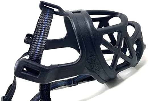 Pet Muzzle/Mouth Cover, Anti Biting Dog Adjustable Safety Strap, Plastic Cage, Medium