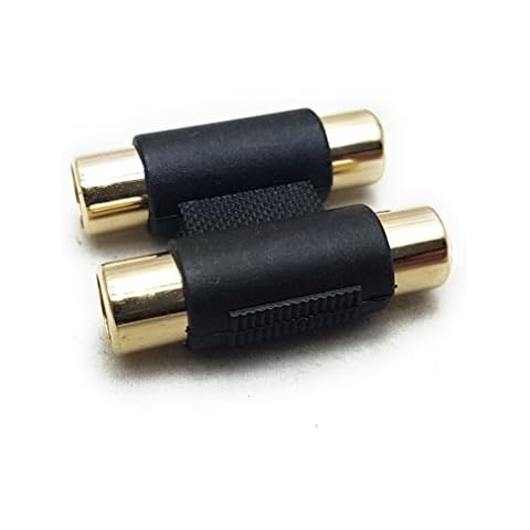 MainCore Twin 2 x RCA to 2 x RCA Phono Female to Female Coupler Cable Joiner Adapter GOLD Cover