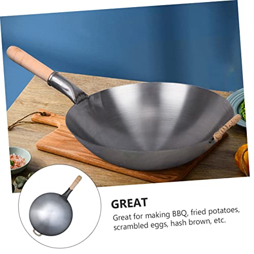 Wok de Hierro Fundido con Mango de Madera Antiadherente 12 pulgadas miniatura 6