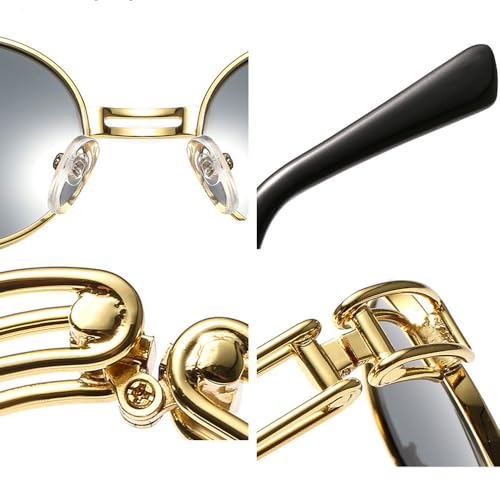 Lunettes de soleil rondes steampunk en métal verres UV400