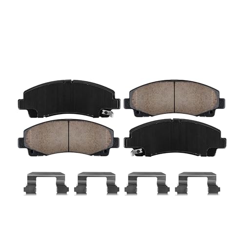 Image of Detroit Axle - Brake Pads for Acura 2009-2014 TL, 2006-2011 Honda Ridgeline Front and Rear Ceramic Brake Pads with Hardware Replacement