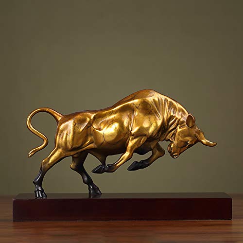 Ffyugo Pure Copper Creative Cow Statue Decoration, Office Desktop Craft Decoration, Symbolizing Perseverance And Strength, Hardworking Cow,D #TOP6