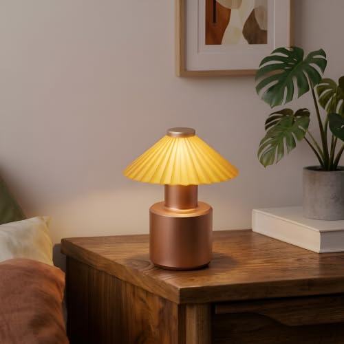 Image of XERGY USB Rechargeable Modern Touch Control LED Table Lamp, Elegant Dome Design with Warm White Light, 2000mAh Battery, Dimmable, Decorative Desk Night Lamp for Home, Office, Gift & Hotel Decor