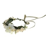 EBTOYS Flower Crown Flower Wreath Floral Headband for Festival Wedding Party Favors (White)