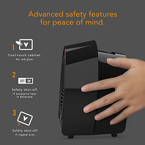 Vornado Velocity 1R Personal Space Heater With 2 Heat Settings And Advanced Safety Features, Black #TOP3