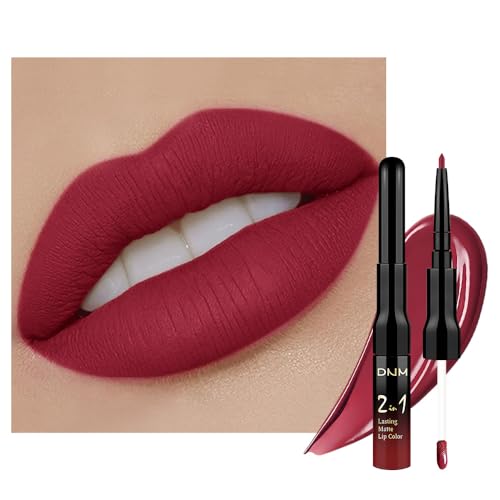 evpct 1Pcs Cherry Frost Red Matte Lip Liner and Liquid Lipstick S...