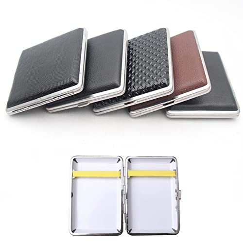 2 Pack Cigarette Cases Leather Cigarette Tin Double Sided Flip Open Pocket Cigarette Box For 16 Cigarettes(Random 2 Packs Shipped) #TOP2