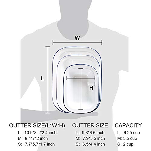 image for Webake Enamelware Roasting Pan 3 Pack Enameled Steel Oblong Pie Pan Pi