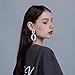 RUOFFETA Acrylic Rectangle Earrings, Fashion Acrylic Square/Oval/Hoop Statement Drop Earrings for Women(White Oval)