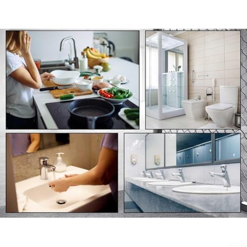 Válvula mezcladora de latón con control de temperatura ajustable y conectores de 3/8 4