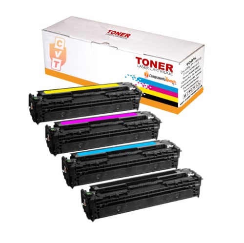 CVT   Pack 4 Toner Compatibles CB540A / CB541A / CB542A / CB542A 125A para HP LaserJet CM1312 CP1215 CP1217 CP1514n CP1515n CP1518ni