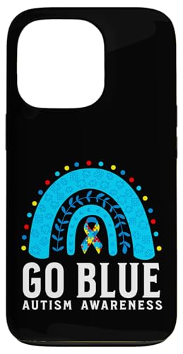 Go Blue Autism Awareness Support Gifts Blue Ribbon Rainbow �X�}�z�P�[�X iPhone 13 Pro �p