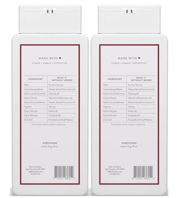 Miniatura 2 de Native Gel de baño natural para mujeres y hombres, sin sulfatos, sin parabenos, sin tinte, con ingredientes limpios derivados naturalmente que dejan