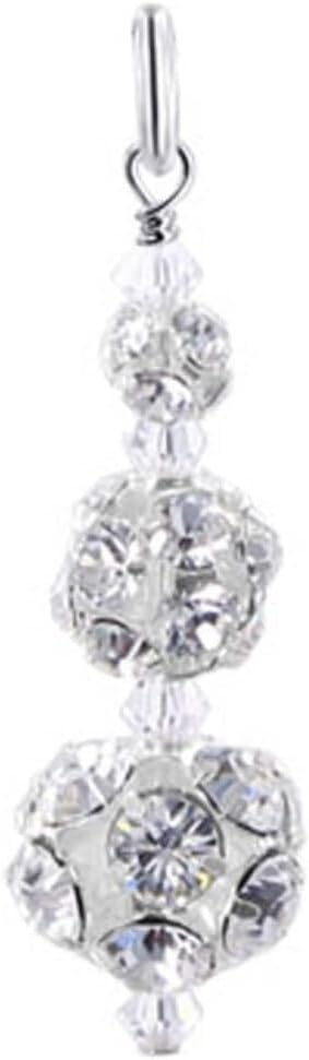 Gem Avenue Round Multifaceted Clear Austrian Crystal 925 Sterling Silver Pendant for Women