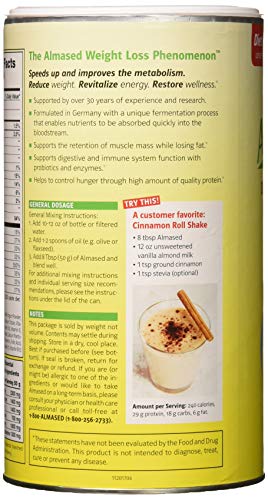 Almased Meal Replacement Shake - Plant Based Protein Powder for Weight Loss - Gluten-free, Non-GMO 17.6 oz (3 Pack)