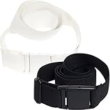 Silver Lilly Womens Invisible Belt - Elastic No Show Belt 2 Pack (Black/White, 0-14)