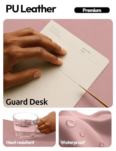 Image of YSAGi Leather Desk Protector, Office Mat, Large Mouse Mat, Non-Slip PU Leather Blotter, Laptop Pad, Waterproof Writing Pad for Office and Home (Pale Mauve, 47.2 inch x 23.6 inch)