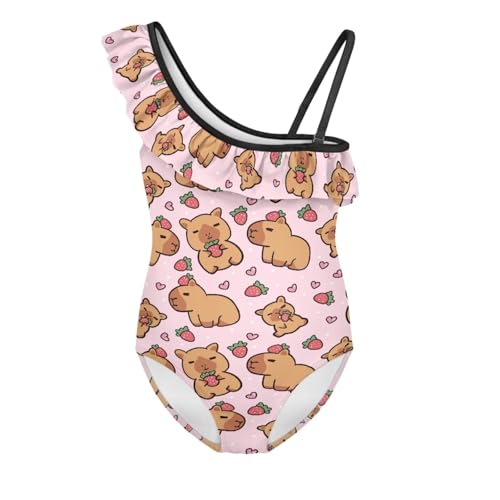 Forchrinse Girls One Piece Swimsuit Otter Ruffle Bathing Suit Lightweight Quick Dry Gymnastics Leotard