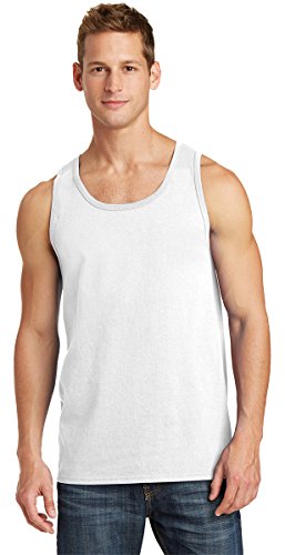 Port & Company 5.4-oz 100% Cotton Tank Top. PC54TT White Medium