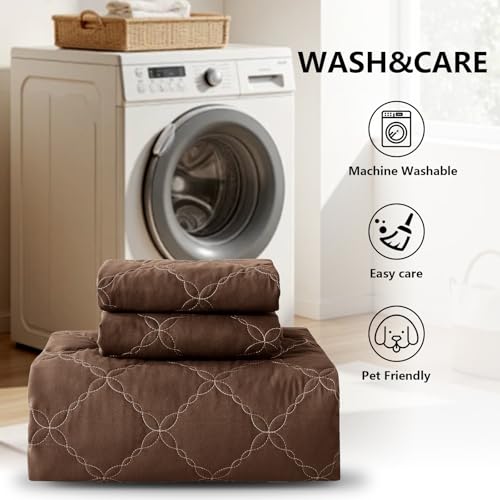 Waterproof Mattress Protector - Queen Size Mattress Pad Silent & Fitted Sheet Style | Full Bed Protection for Kids, Pets, Adults | Hypoallergenic, Machine Washable (Chocolate, Queen) — view 4