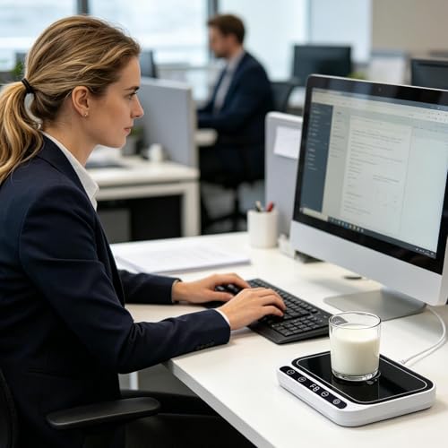 Chauffe-Mug Électrique Bureau Chauffante Eau Lait 8 Températures