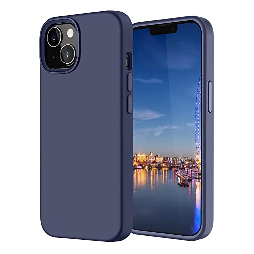 Image of LIRAMARK Liquid Silicone Soft Back Cover Case for Apple iPhone 13 Mini (5.4 Inch) (Midnight Blue)