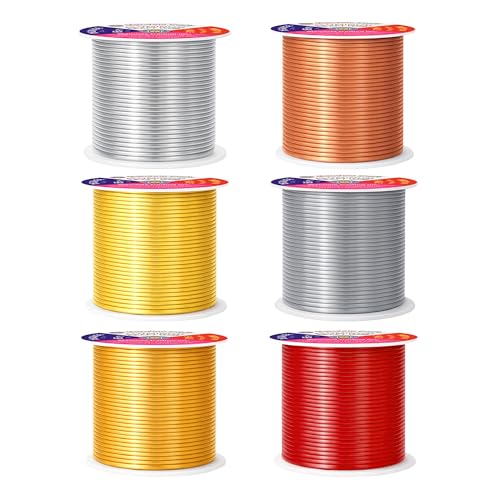 Image of Mandala Crafts 16 GA Gray Copper Red Assorted Anodized Aluminum Craft Wire | 390 FT, Colored, Flexible, Bendable for Bonsai Armature Sculpting Wire Wrapping Jewelry Making, Weather & Tarnish Resistant