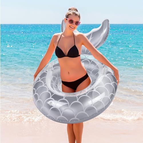 MoKo Pool Float Adult, Inflatable Swim Ring Tube Floaties with Handles - image 5