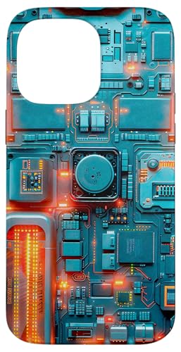 Tech Motherboard Design Circuit Board & Glowing Components Case for iPhone 14 Pro Max