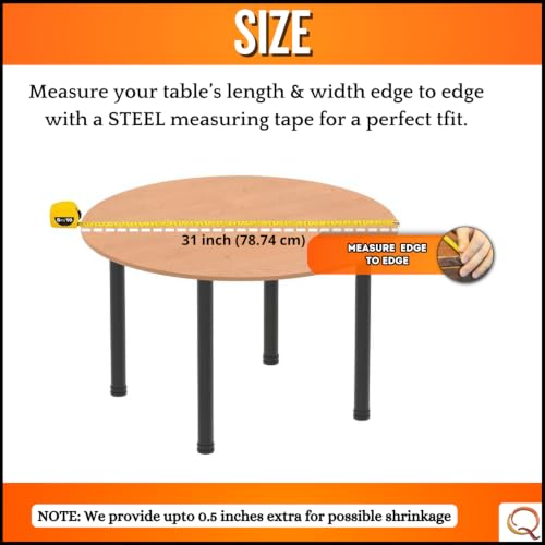 Image of Qlarity Covers 1mm Slim Shield Round Table Cloth Plastic, 31 Inch,Clear PVC