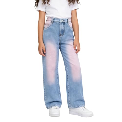 Jean baggy taille élastique enfants pantalon léger streetwear dégradé