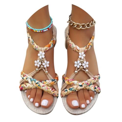 Minetom Sandalen Damen Flache Sandaletten...