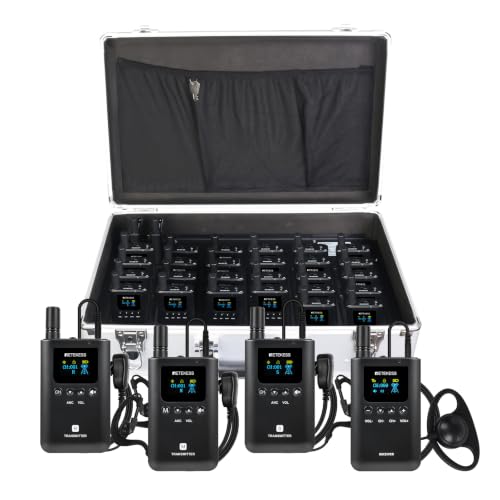 Sistema de guía turística inalámbrico Retekess TT129 con 3 transmisores simultáneos (3TX 29RX), reducción de ruido nivel 4, calidad de sonido clara, 120 h de autonomía, alcance 200 m, estuche de carga para 32 dispositivos miniatura 1
